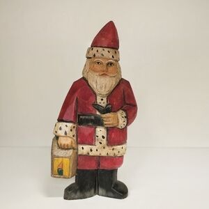 VINTAGE Hand Carved Santa with Later - Midwest Importers of Cannon Falls